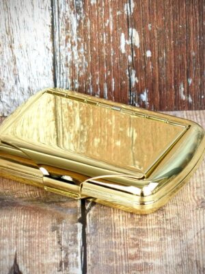 Tobacco Tin with Paper Holder – Gilt Finish